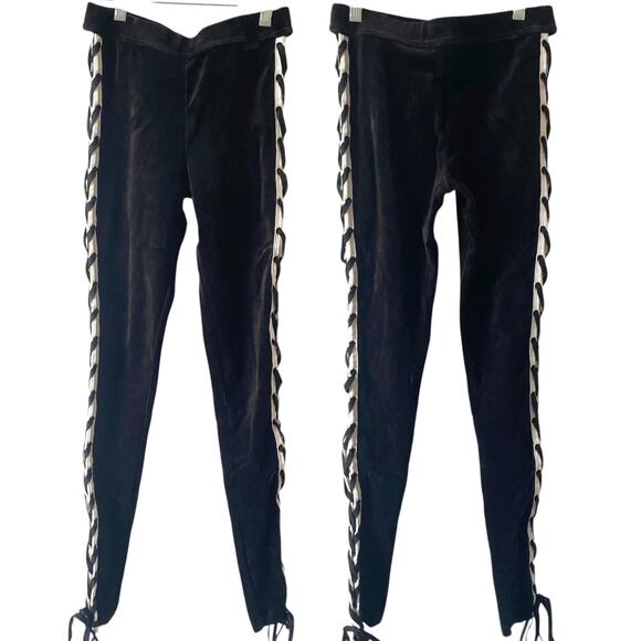 NEW FENTY PUMA BY RIHANNA Velour Lacing Tight Leggings Black Size XS - Picture 4 of 10